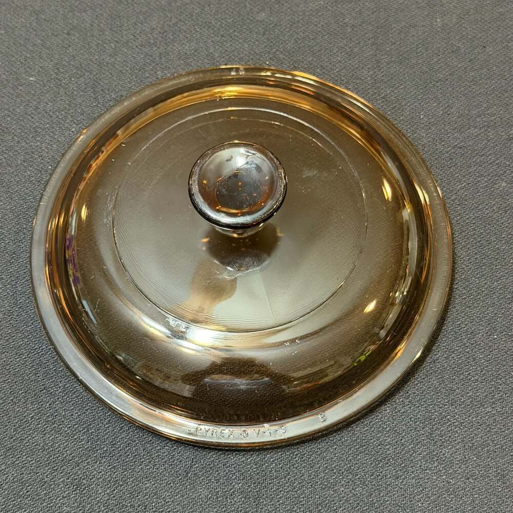Vintage Pyrex Vision Ware Amber Glass Replacement Lid V-1-C